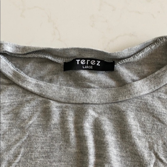 Terez Little Girls Twist Front Tank in Grey - Picture 3 of 5